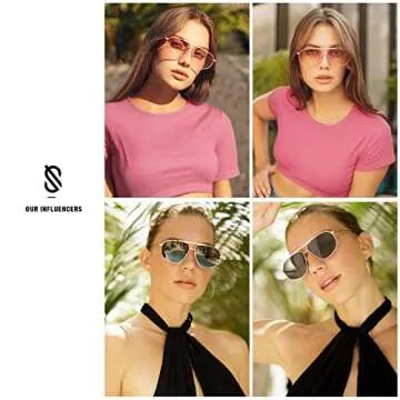 SOJOS Retro Hexagon Aviator Sunglasses for Trendy Style