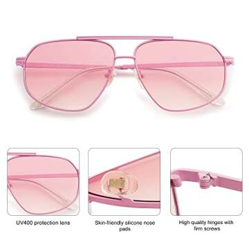 SOJOS Retro Hexagon Aviator Sunglasses for Trendy Style