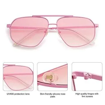 SOJOS Retro Hexagon Aviator Sunglasses for Trendy Style