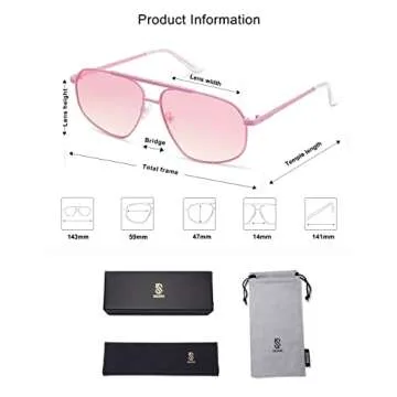 SOJOS Retro Hexagon Aviator Sunglasses for Trendy Style