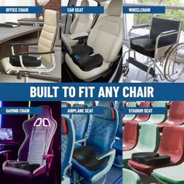 Everlasting Comfort Doctor Recommended Memory Foam Seat Cushions for Office Chairs - Tailbone Pain Relief Cushion, Sciatica & Back Support, Office Chair Cushion & Car Seat Cushion