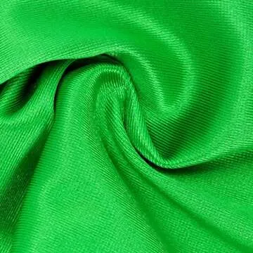 Wobe Long Opera Party 20s Satin Gloves Stretchy Adult Size Elbow Length Mardi Gras (Green)