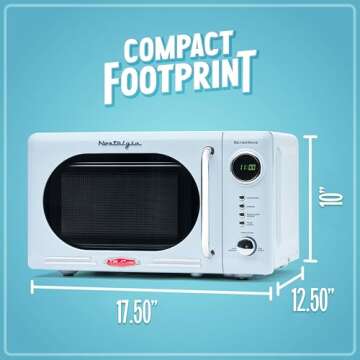 Nostalgia Retro Compact Microwave Oven - Efficient & Stylish