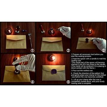 Mceal Wax Seal Stamp - Elegant Rose Design & Wooden Handle