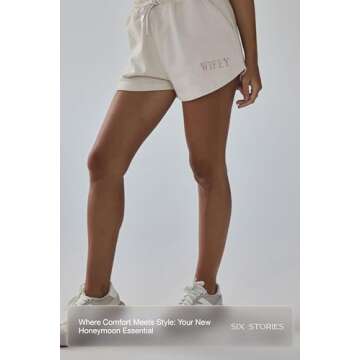 Six Stories Wifey Statement Shorts for Bridal Shower & Bachelorette Party | High Rise & Relaxed Fit ...