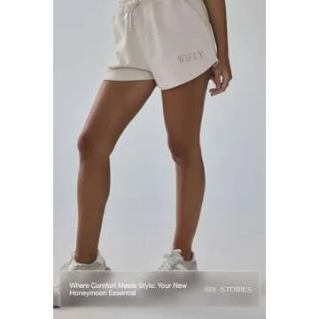 Six Stories Wifey Statement Shorts for Bridal Shower & Bachelorette Party | High Rise & Relaxed Fit ...