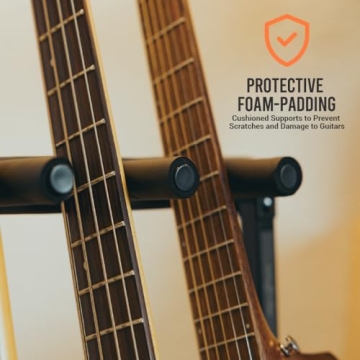Wayfinder Folding 3 Guitar Rack Stand for Guitars and Basses