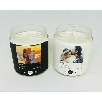 Custom Song Couples Candle - Personalized Photo Options