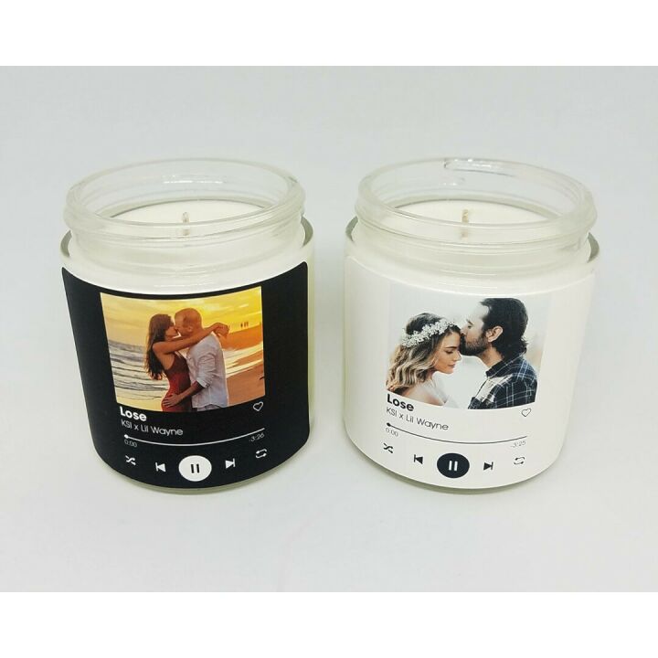 Custom Song Couples Candle - Personalized Photo Options