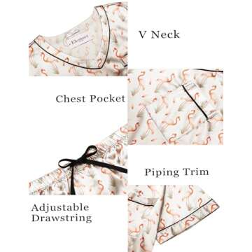 Ekouaer Silk Pajamas for Women Soft Satin Sleepwear Set