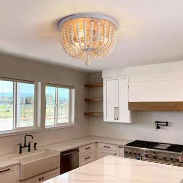 Q&S Wood Beaded Chandelier for Elegant Spaces