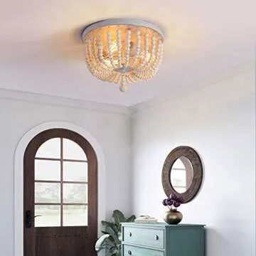 Q&S Wood Beaded Chandelier for Elegant Spaces