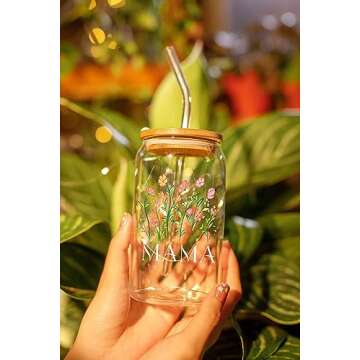 NEWELEVEN Gifts For Mom - Birthday Gifts For Mom From Daughter, Son, Kids – Unique Birthday Present Ideas For Mom, New Mom, Mom To Be, Wife From Daughter, Son, Husband - 16 Oz Coffee Glass