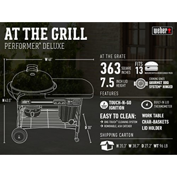 Weber Performer Deluxe Charcoal Grill with Gas Ignition