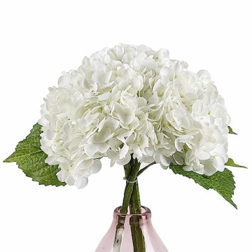 Duovlo 3pcs Faux 21" Hydrangea Artificial Realistic Real Touch Lifelike Flowers Wedding Home Office ...