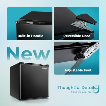 EUHOMY 1.1 Cubic Feet Mini Freezer, Countertop, Single Door Compact Upright Freezer with Reversible Door, Removable Shelves, Small freezer for Home/Dorms/Apartment/Office, New Black