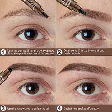 Eyebrow Pen - iMethod Upgrade Eyebrow TattooPen, Eyebrow Makeup, Long Lasting, Waterproof and Smudge-proof, Light Brown