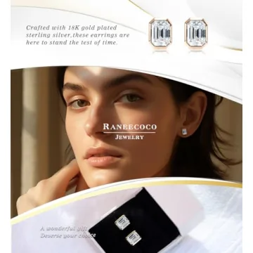 Raneecoco 4.0ct Emerald Cut CZ Earrings - Sparkle with Style