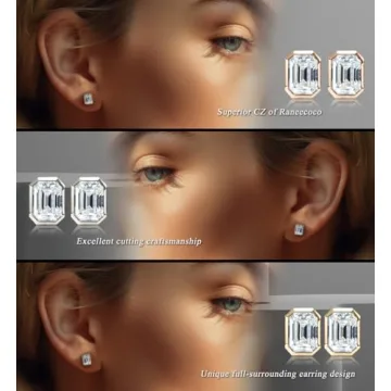Raneecoco 4.0ct Emerald Cut CZ Earrings - Sparkle with Style