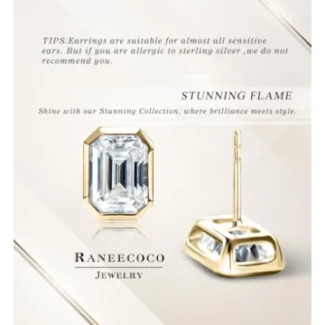 Raneecoco 4.0ct Emerald Cut CZ Earrings - Sparkle with Style