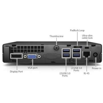 HP Prodesk 600G2 Micro Desktop Computer Mini PC with 21.5 Inch Full HD Moinitor, Quad Core i5-6500, 16GB RAM, 512GB SSD, WiFi, VGA, Windows 10 Pro(Renewed)