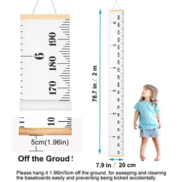 SUJAYU Canvas Growth Chart Ruler for Kids