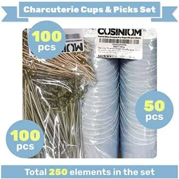 Pastel Blue Charcuterie Cups with Cocktail Picks Set