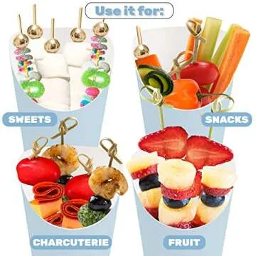Pastel Blue Charcuterie Cups with Cocktail Picks Set