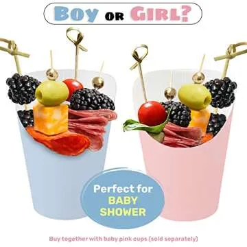 Pastel Blue Charcuterie Cups with Cocktail Picks Set