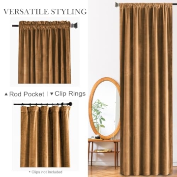 Luxury Velvet Blackout Curtains for Room Darkening
