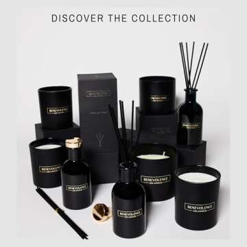 Benevolence LA 3 Wick Candle, Bergamot & Jasmine Large Scented Candle | Soy Candles | Gifts for Women and Men | Home Fragrance | Aromatherapy | Bathroom Freshener | 14.5 Oz, 45 Hour Burn