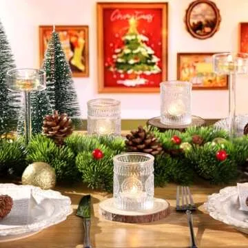 Lanttu 12PCS Glass Votive Candle Holders for Events