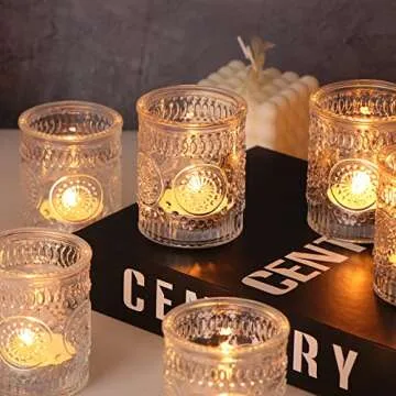 Lanttu 12PCS Glass Votive Candle Holders for Events