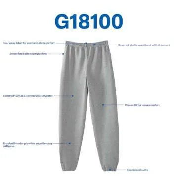 Gildan Men's Fleece Elastic Bottom Sweatpants with Pockets