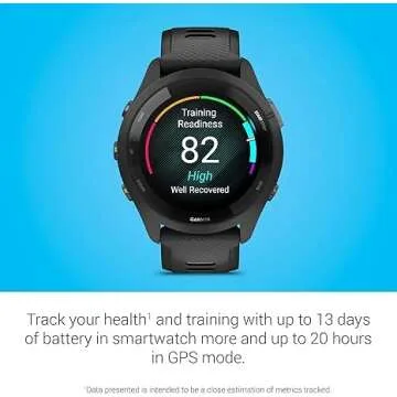 Garmin Forerunner 265 Running Smartwatch, Colorful AMOLED Display, Training Metrics and Recovery Insights, Black and Powder Gray (Renewed)