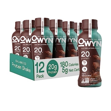 OWYN Only What You Need Plant Based Protein Shake, Dark Chocolate, 20g Vegan Protein from Organic Pu...