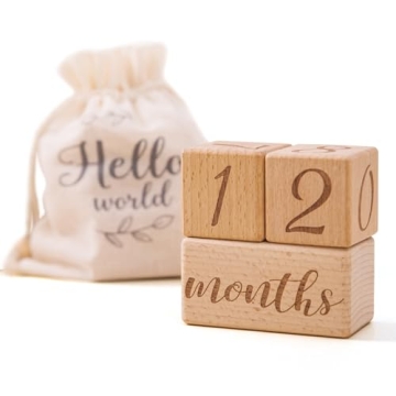 Captivating Monthly Baby Milestone Blocks Set - 3 Wooden Photo Props
