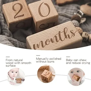 Milestone Blocks for Baby Growth - Perfect Photo Props Gift