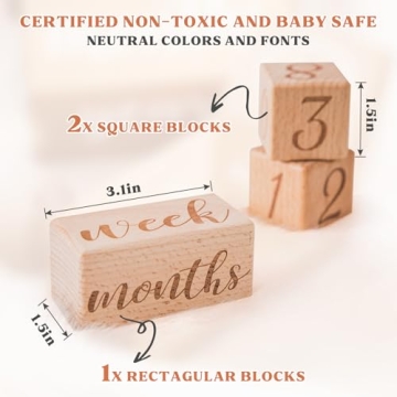 Milestone Blocks for Baby Growth - Perfect Photo Props Gift