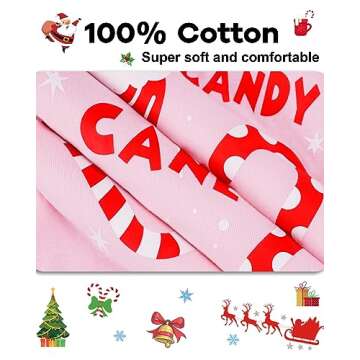 KOBERO Girls Christmas Pajamas Toddler Candy Cane PJs Kids Xmas Pj Sets 2 Piece 100% Organic Cotton Jammies Children Sleepwear Clothes Size 2T Age 2 Year