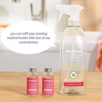 Method All-Purpose Cleaner Concentrates Refills, Pink Grapefruit, 4 Recyclable 1 fl oz Refills
