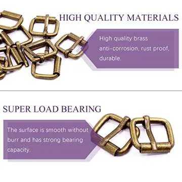Swpeet 60Pcs Heavy Duty 1/2 Inch - 13mm Bronze Multi-Purpose Metal Roller Buckles Metal Rings for Belts Hardware Bags Ring Hand DIY Accessories Keychains Belts and Dog Leash (Bronze, 1/2 Inch)