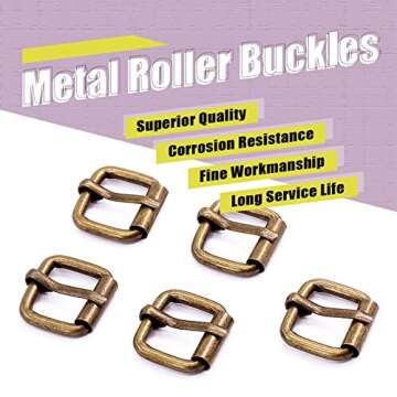 Swpeet 60Pcs Heavy Duty 1/2 Inch - 13mm Bronze Multi-Purpose Metal Roller Buckles Metal Rings for Belts Hardware Bags Ring Hand DIY Accessories Keychains Belts and Dog Leash (Bronze, 1/2 Inch)