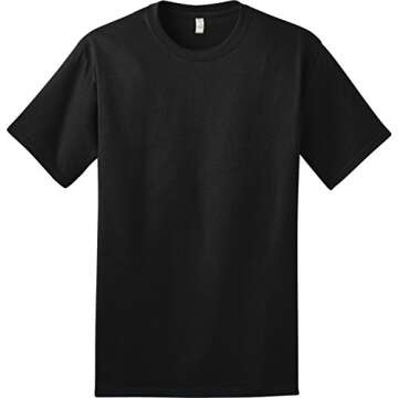 Port & Company Essential 100% Organic Ring Spun Cotton T-Shirt in Jet Black - Eco-Friendly Comfort