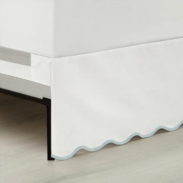 Coastal Chic Scallop Edge Bed Skirt for Elegant Decor
