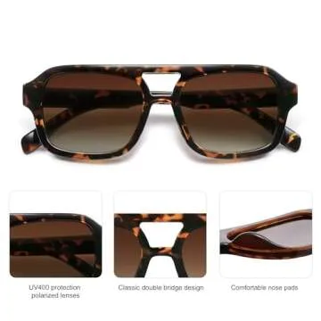 SOJOS Retro Aviator Sunglasses - Polarized Unisex Shades