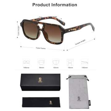 SOJOS Retro Aviator Sunglasses - Polarized Unisex Shades