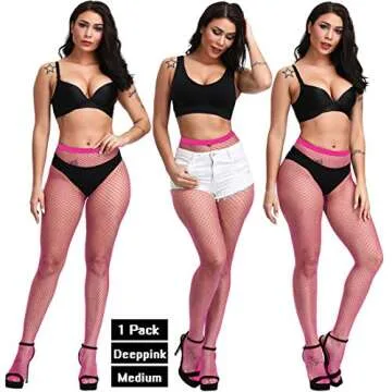 DRESHOW 6 Pack Fishnet Stockings Hight Waist Tights Thigh High Pantyhose Plus Size