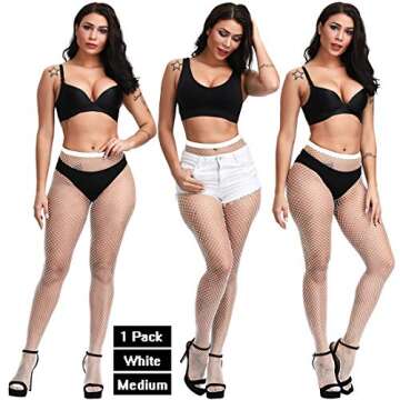 DRESHOW 6 Pack Fishnet Stockings Hight Waist Tights Thigh High Pantyhose Plus Size