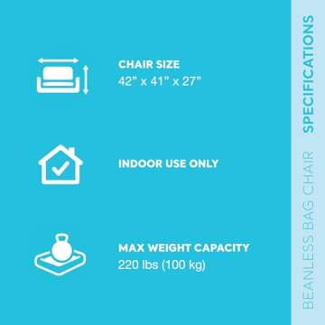 Intex 6 Pack Inflatable Beanless Bag Chair, Portable Blowup Lounge Seating, Gray